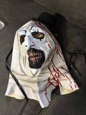 Terrifier Art the Clown Bloody Latex Mask w/ Hat Scary Halloween Horror NEW
