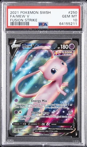 2021 POKEMON SWORD & SHIELD FUSION STRIKE #250 FULL ART/MEW V PSA 10