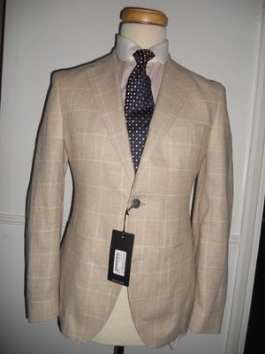 HUGO BOSS Neuer Boss Anzug aus feinem Leinen/Wollstoff beige Gr. UK 38R ''EUR 48R''w32