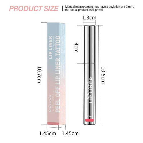 Lip Liner Stay-N -Peel off Lip Liner Tattoo, Lip Stain Off Peel L7U8 - Photo 4/28