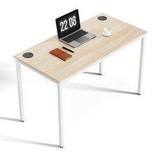 47 inch White Home Office Computer Desk, Modern Simple Sturdy Work Study Writ...