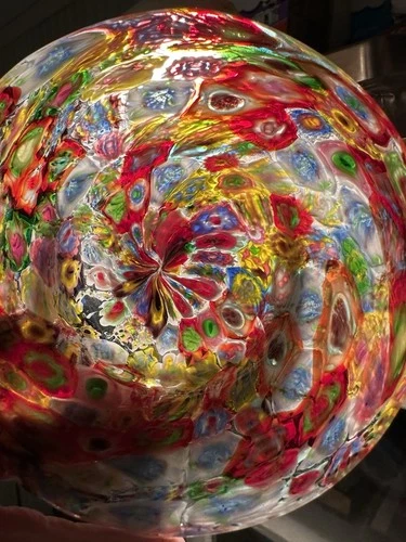 Vintage Murano Art Glass Millefiori Dish Bowl 5”