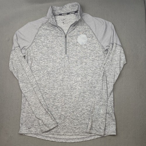 Nike Shirt Mens Medium Gray Running Element Quarter Zip Shamrock Shuffle BQ9635 - Picture 2 of 13