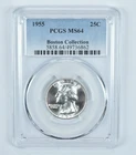 1955 Washington Quarter Boston Collection MS64 PCGS Blue Label