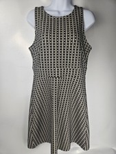 Ann Taylor Loft Sleeveless Dress Size 6 Black & Cream Knit