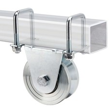 1pcs 3.86" V Groove Gate Wheel with Dual U-Bolts Sliding Gate Wheels Heavy Duty