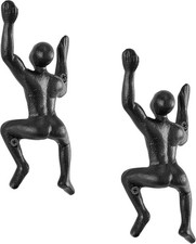 Cast Iron Wall Climber Decorative Hanging Hook Set of 2 Mount for Towels,