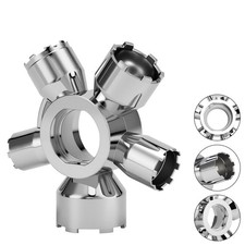 Upgraded Metal 10-in-1 Faucet Aerator Tool - Heavy-Duty Removal Key Silver