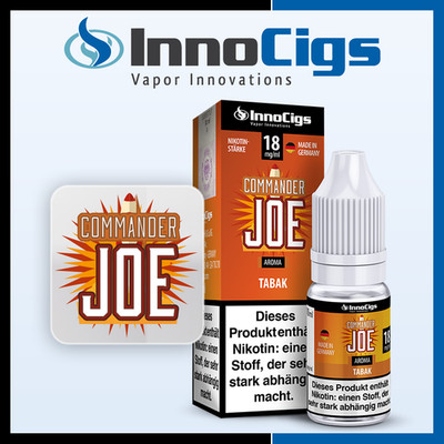 InnoCigs Liquid - Commander Joe - Tabak - 0, 3, 6, 9 oder 18 mg/ml