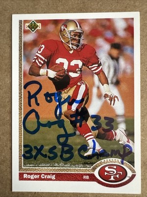 ROGER CRAIG 1991 Upper Deck #143 AUTOGRAPHED SIGNED Card SAN ROGER CRAIG 1991 Upper Deck #143 AUTOGRAPHED SIGNED Card SAN