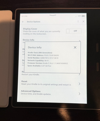 Kindle Oasis 9th Generation 8GB E-Reader Bundle with Protective Case