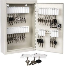 Key Storage Lock Box with Code,Locking Key Cabinet, 40 Key Management Wall Mount