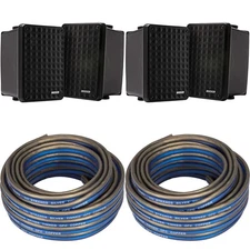 Kicker (2 Pair ) KB6B 2-Way Full Range Indoor Outdoor Speakers (Pair) Weather...