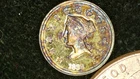 MINIATURE COIN 1838 TEN DOLLAR LIBERTY HEAD GOLD PLATE over STERLING SILVER