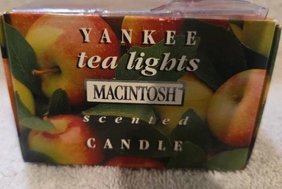 YANKEE CANDLE TEA LIGHTS MACINTOSH APPLES NIB NOS 9 SCENTED Retired. - Image 1 of 3