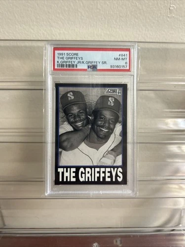 1991 Score - #841 The Griffeys - Ken Griffey Jr /Ken Griffey Sr PSA 8