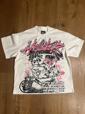 Hellstar White Short Sleeve Graphic Big Logo Mens Size Medium