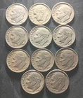 (10) Silver Roosevelt Dimes (All 1960's)--Below Melt Start