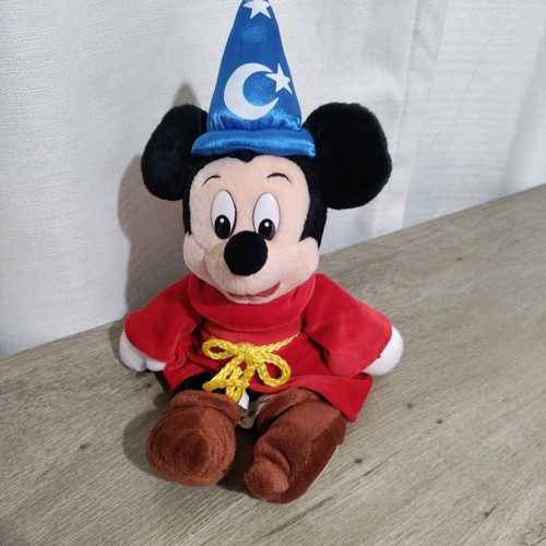 Peluche Disney Store Fantasia Sorcier Mickey Mouse neuve vintage - Photo 1/10