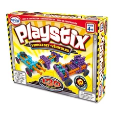 New - Popular Playthings Playstix Vehicles 130 Piece Set - Ages 4+ | 1+ players