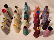 21 Vintage Sewing Thread Cones Sure Poly, Coats American, American Threads, Etc.