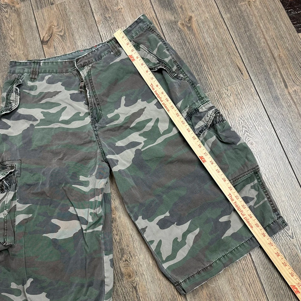 Винтажные мужские камуфляжные шорты-карго Y2K без границ 36 свободного покроя универсальные мешковатые - Изображение 4 из 4