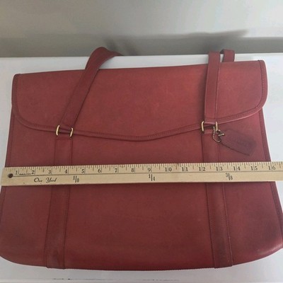 VTG Coach Large Leather Red Envelope Portfolio Brief Bag Made NY