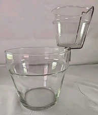 Vintage Libbey Crystal Party Pots Chip and Dip Bowl Set  # 80315 Clear Celebrate