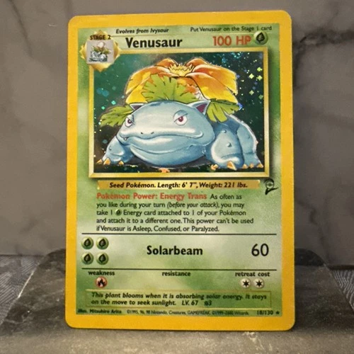 Venusaur 18/130 1999 Base Set 2 Holo Near Mint Rare Pokemon Card  WOTC