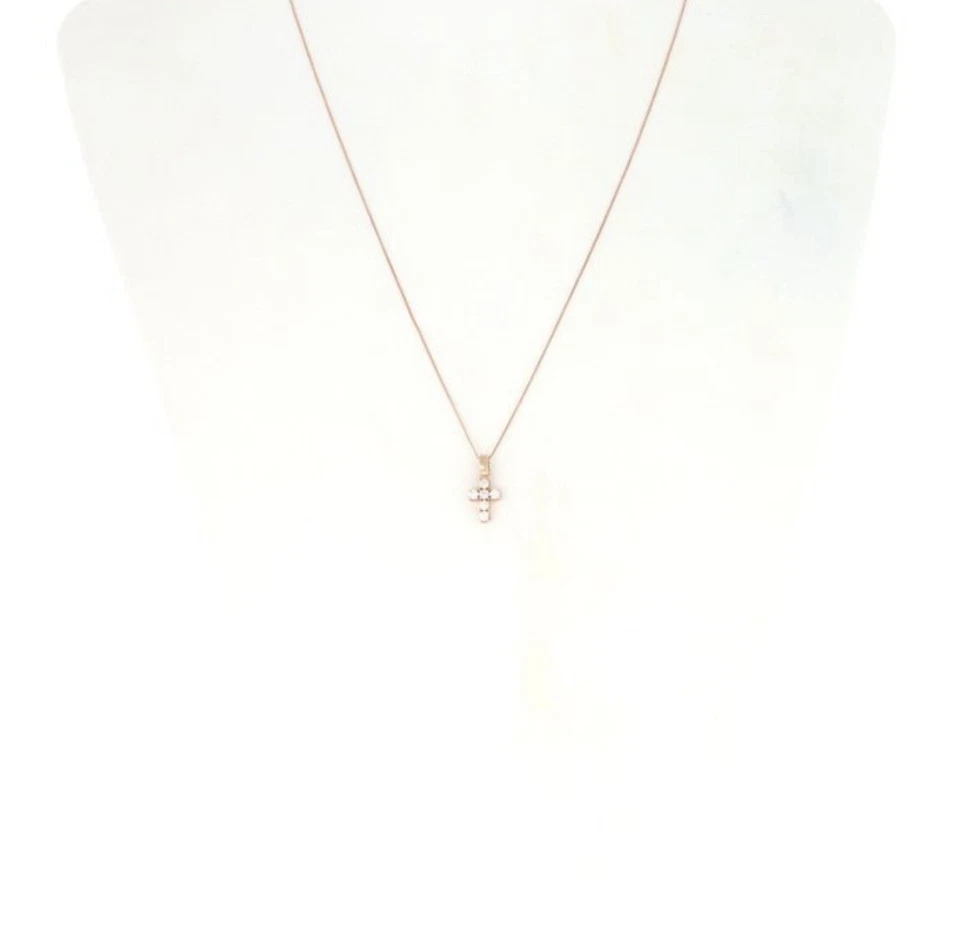 Kette mit Anhänger aus 18 Karat Gold mit Diamanten. Handgefertigt in Italien. - Bild 4 von 4
