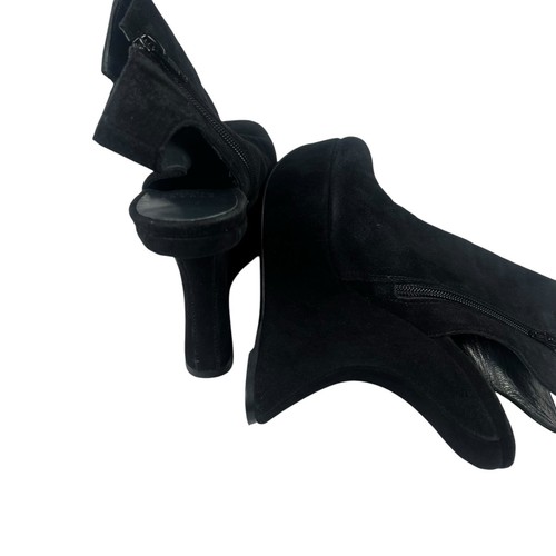 Stuart Weitzman Black Suede Platform Heels Open Toe Women’s Size 6.5 EUC - Picture 11 of 12