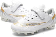 Image of Boys Football Boots Astro Turf Sports Shoes White Junior RRP £40 New UK Size 4