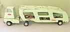 Vintage TONKA Green Car Carrier Truck & Trailer Pressed Steel 1960's, 18.5"