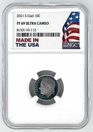 2021 S Clad Roosevelt Dime NGC PF69 Ultra Cameo - Made In USA Holder