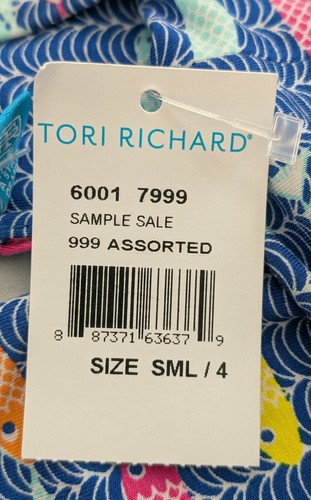Vestido recto Tori Richard Hawaii Jaxon Tropical Fish manga corta pequeño nuevo con etiquetas - Imagen 7 de 10
