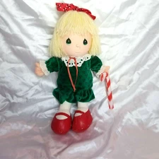Vintage 1987 Applause Wallace Berrie 12" Christmas Cloth Rag Doll W/ Candy Cane