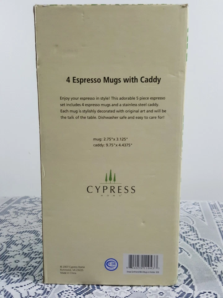 Juego de 4 tazas Cypress Expresso con carrito con caja original Foto 3 de 4