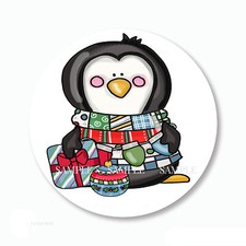 Whimsical Christmas Gifts Penguin Scrapbook Stickers Favors Envelope Seals
