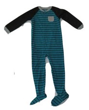 New Carters Boys 1-Piece Striped Fleece Footie PJs 6-12