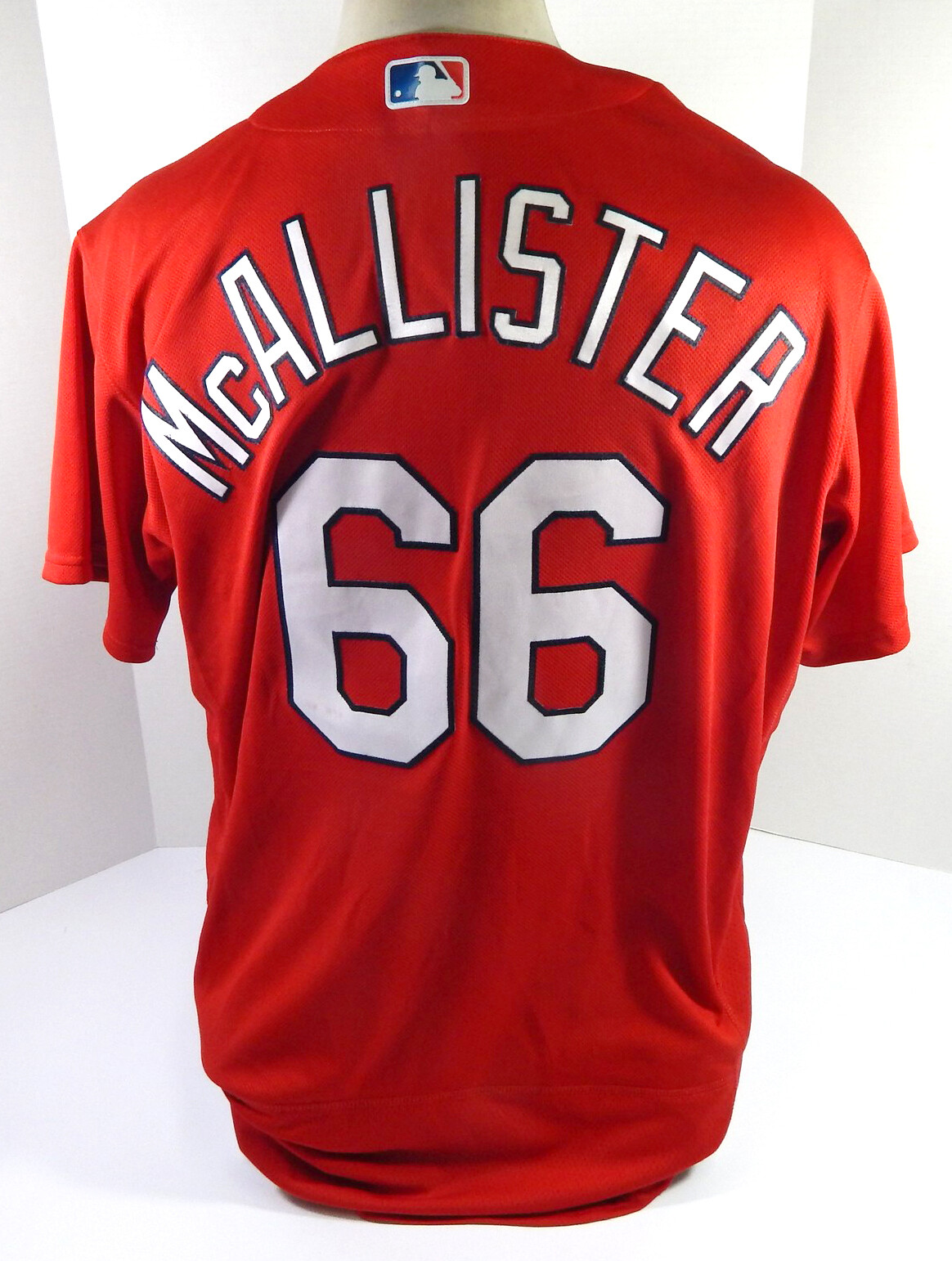 2020 St. Louis Cardinals Zach McAllister #66 Game Issued P Used Red Jersey 50 4