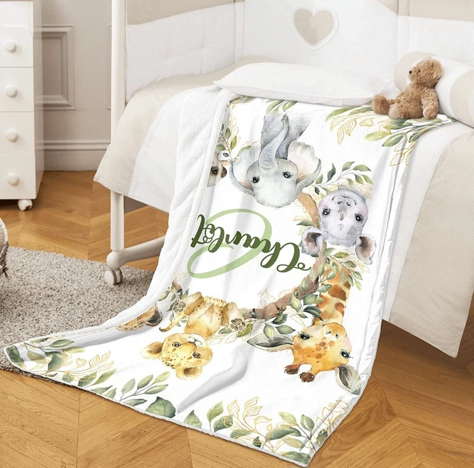 Manta Bebé Personalizada para Niñas Niños, Manta Bebé Personalizada con Nombre. Foto 2 de 2