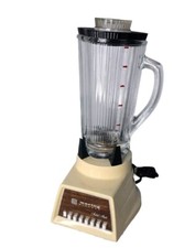 VTG Waring Solid State 5 Cup 40oz Push Button Blender Glass Cloverleaf Top Works