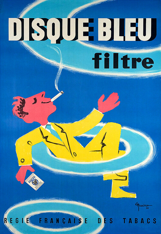 Gauloises Disque Bleu filtre Régie française des tabacs Cigarette Print