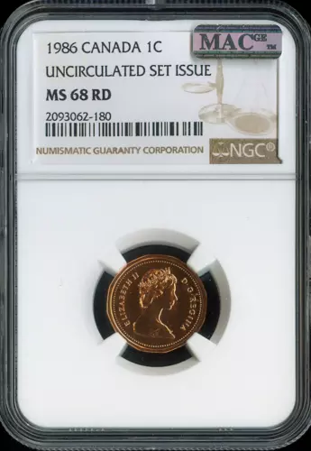 1986 Canada Small Cent NGC MS68 RD MAC - Quality