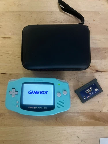 Backlit IPS Cyan Blue Nintendo Gameboy Advance V2 carry Pouch GBA Cartridge