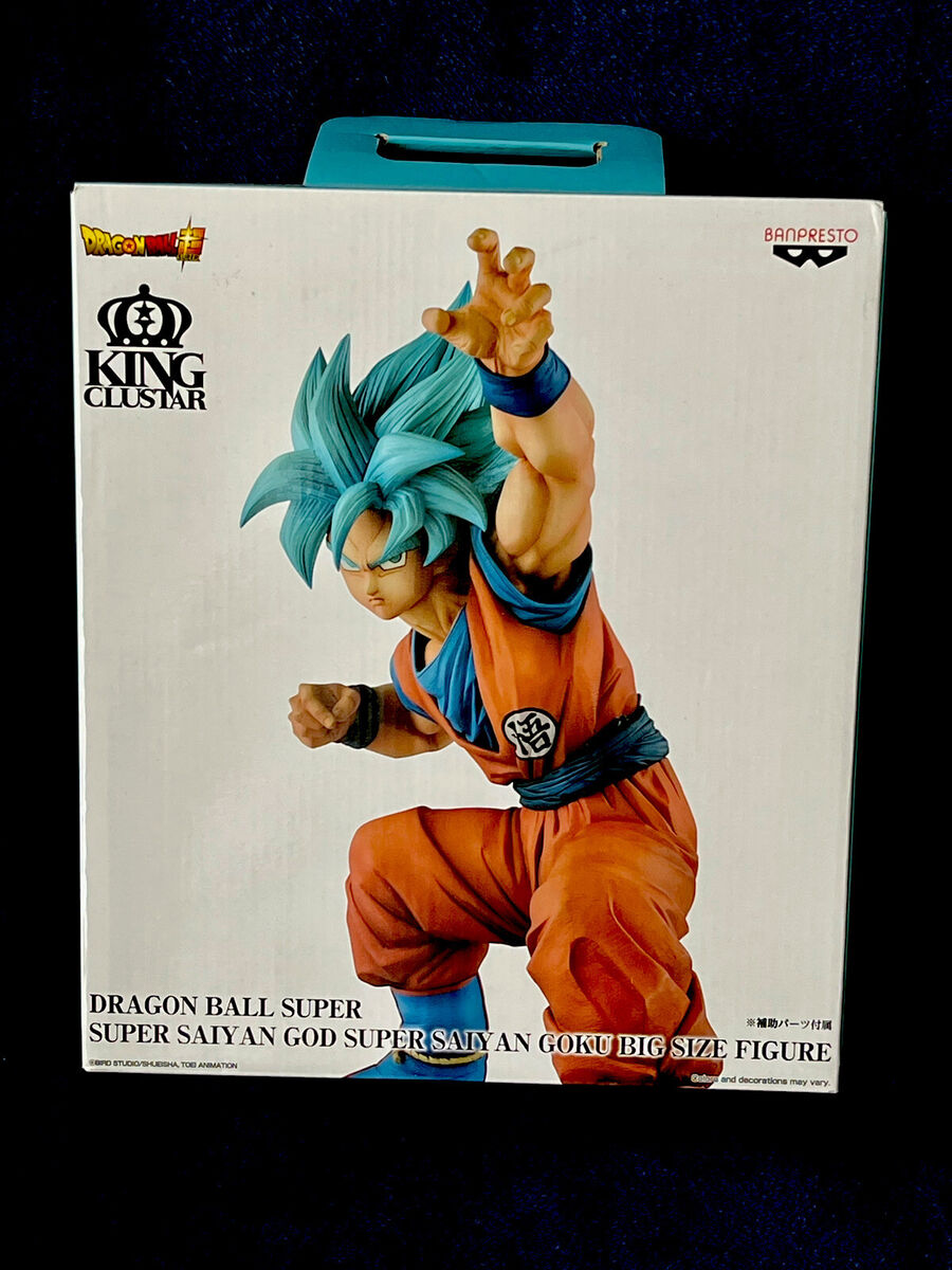 Boneco Dragon Ball Super Goku Super Saiyajin Blue Big Size King Clustar  Bandai Banpresto