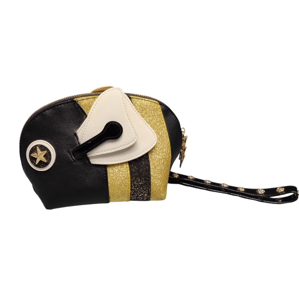 Bolso sin asas Betsey Johnson Kitsch Sting Me Bumble Bee para mujer negro dorado Foto 2 de 4