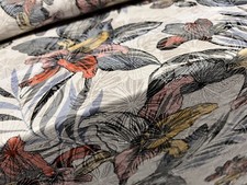 Lady K Lightweight Single Jersey Fabric, Per Metre - Lily Flowers Print
