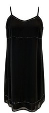 Express Sz: 11/12 Black Lined Chiffon Embellished Slip Dress Adjustable Straps