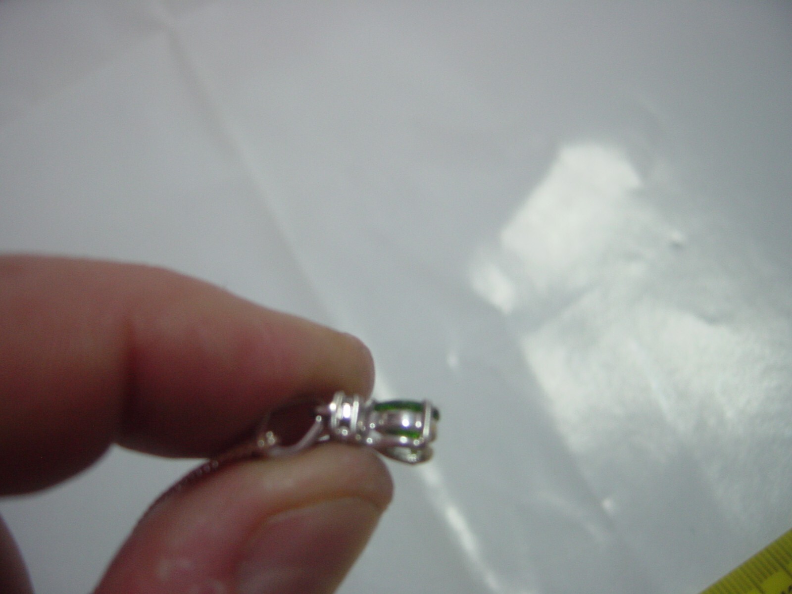 Solid silver 20" chain & superb intense green Tsa… - image 13